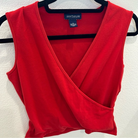 90s Ann Taylor basic tank red size M - Picture 3 of 4